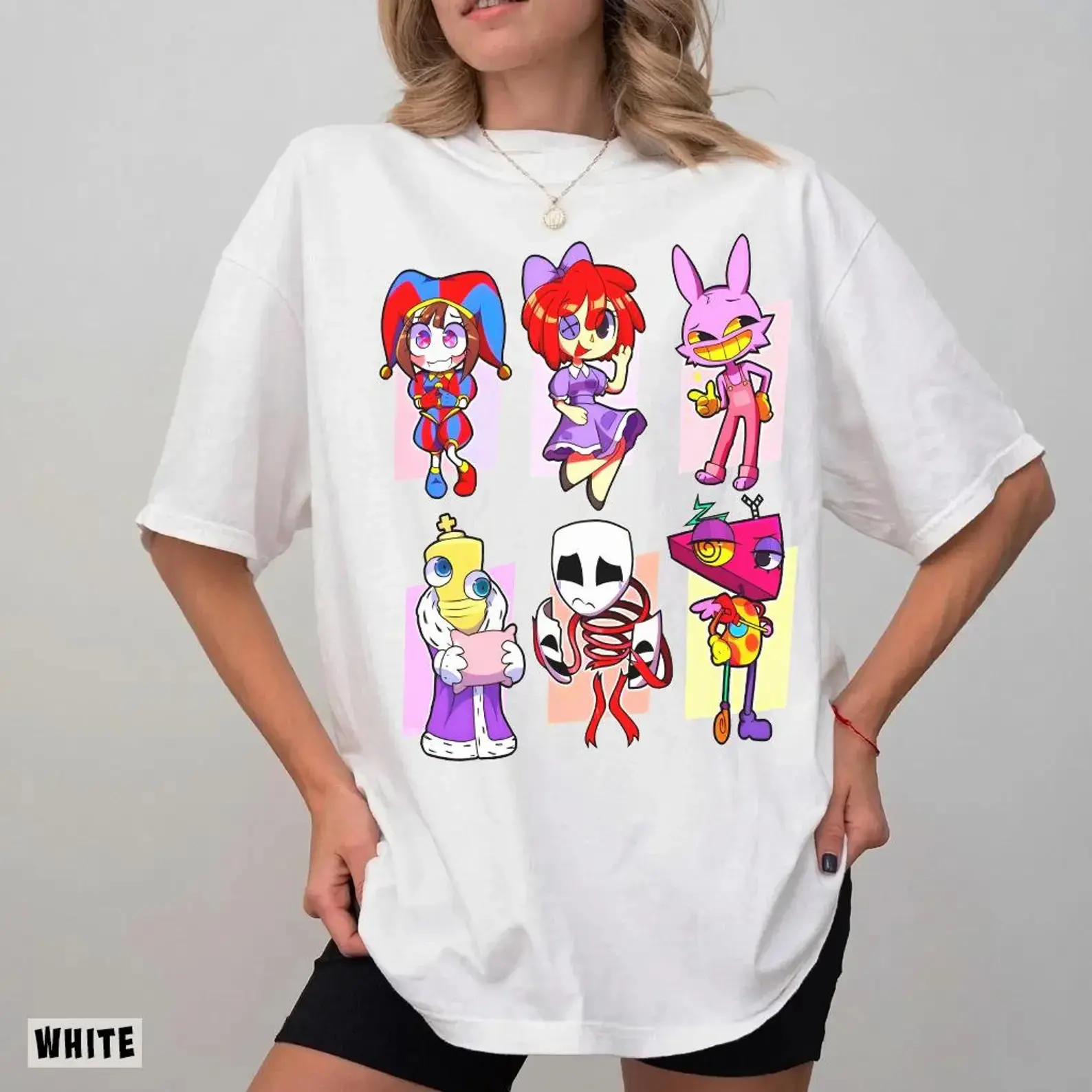 Comfort Colors The Amazing Digital Circus Shirt -Tadc Shirt,Tadc Sweatshirt,Jax Tee,Pomni Tshirt,Gangle Tshirt,Ragatha,Caine,Bubble,Zooble, Comfort Colors "Digital Circus Grid" Graphic Tee, Colorful Cartoon Pomni Jax Ragatha Pepper T-Shirt