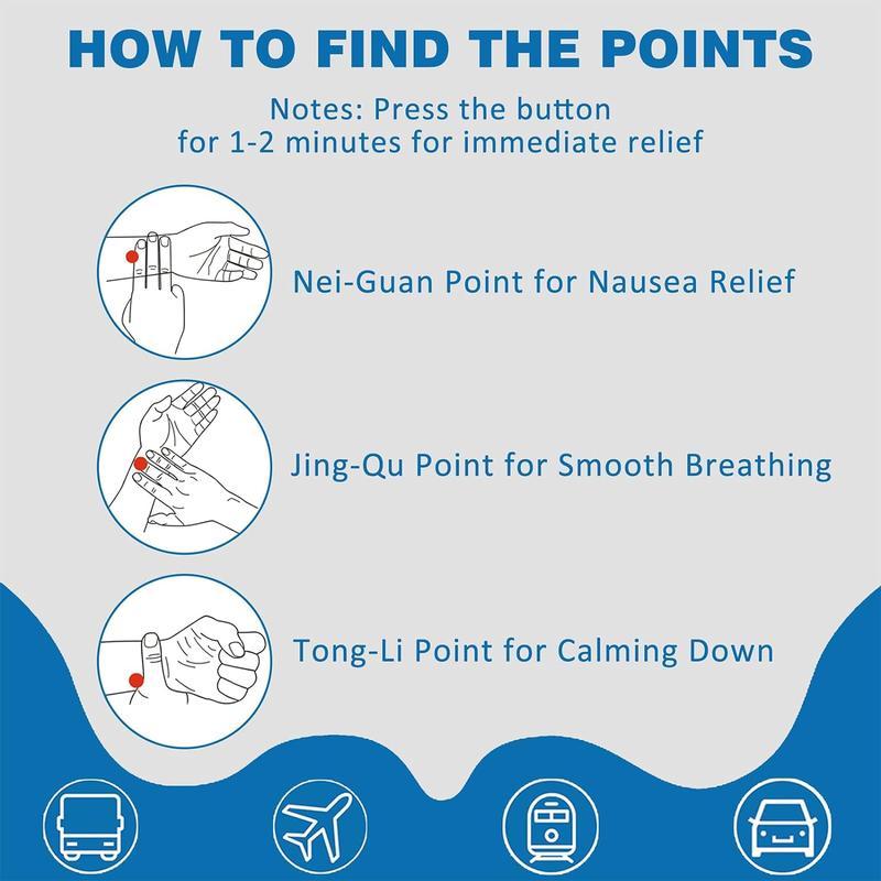 BONISON Motion Sickness Relief Bands, 8 Pack Acupressure Anti-Nausea Wristbands, Drug-Free for Travel, Car, Sea & Pregnancy