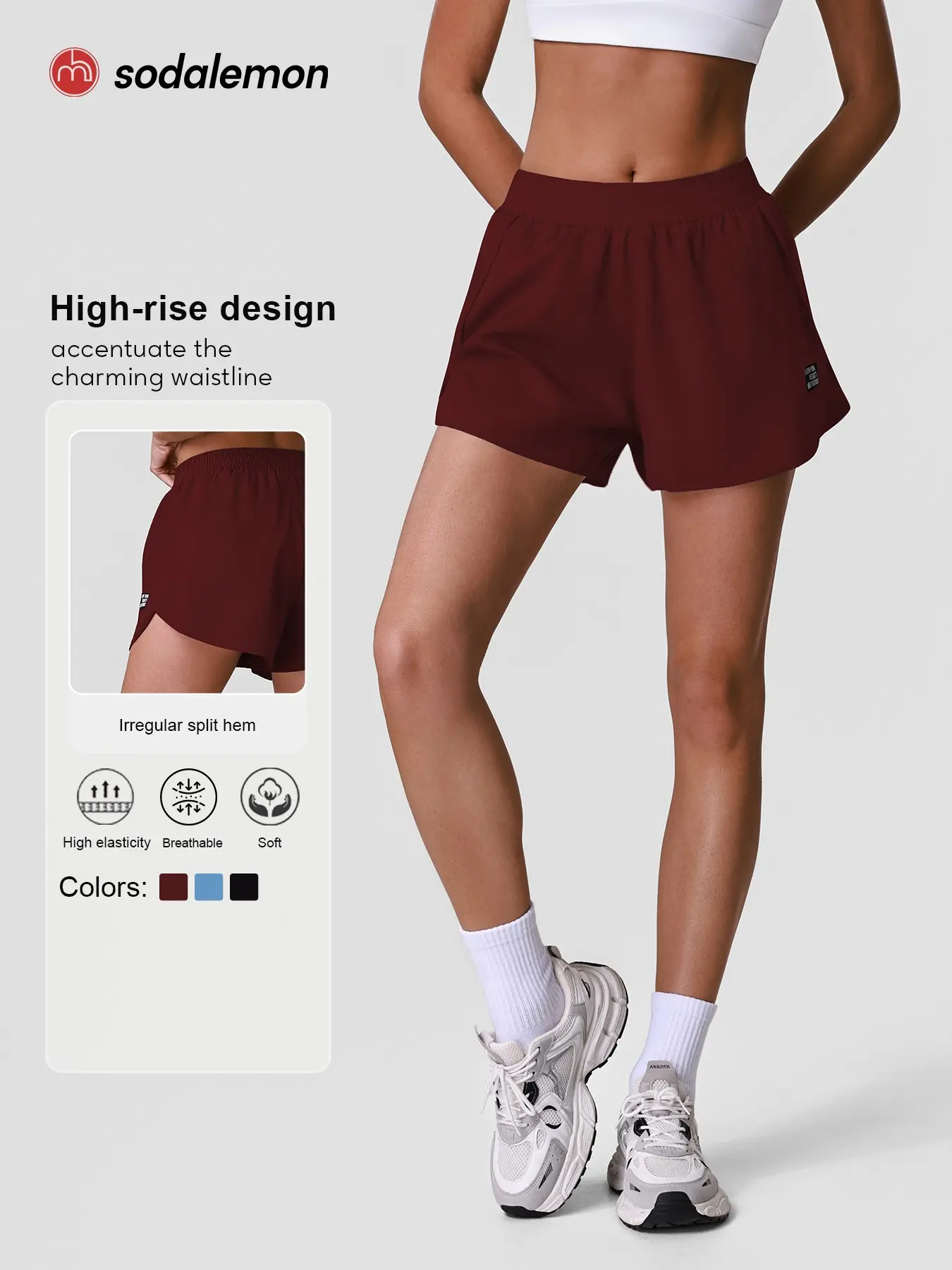 Women's Running Outdoor Fitness Shorts, Outdoor Workout Shorts, Workout Exercise Shorts, Elastic Waist, Dual Layer Design, Split Hem Shorts, Loose Fit, Casual Quick Dry Gym Shorts for Yoga, Running Training Shorts