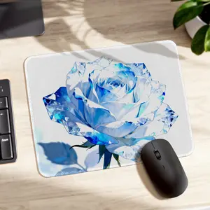 LIVEKEY Ice Blue Rose Gaming Mouse Pad, 10.24x8.27in Non-Slip Base, Stitched Edge, Precise Control Mouse Pads for Office Desk Use, Gaming Mouse Pads