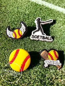 Set of 4 Softball Shoe Charms