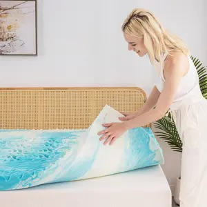 EGOHOME Blue Cooling Gel Memory Foam Mattress Topper, 5-zone, CertiPUR-US Certified, Enhances Sleep Quality, Twin, Full, Queen & King Sizes