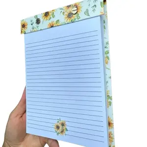 Sunflower Refillable Notepad with Tear Off Pages, Minimalist Design, Reusable Notepad, Durable Cover, Snap Sheet Notepad, Refillable Edition Meeting Minutes