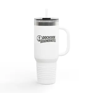 Dockside Degenerates 40oz Insulated Travel Mug - Built for long days, strong drinks, and questionable decisions.