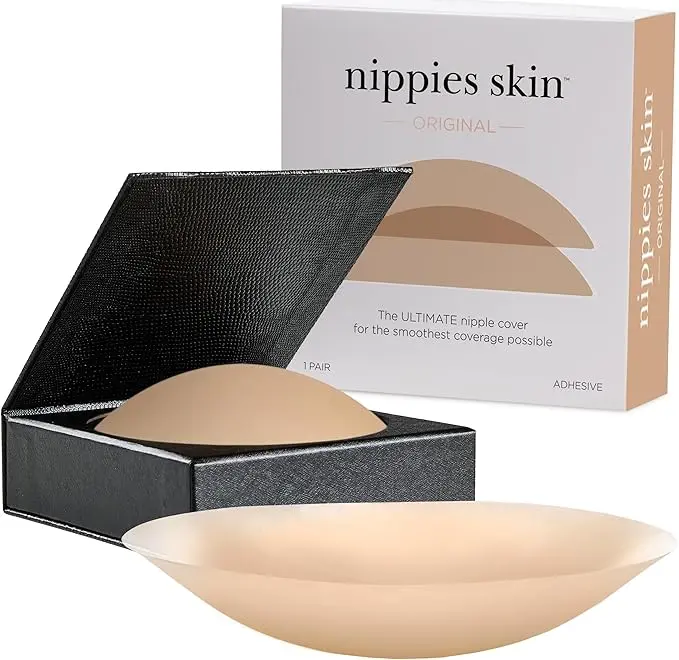 Nippies Skin Adhesive Nipple Covers Caramel D+ Cups Reusable Silicone Invisible Bra-Free Covers