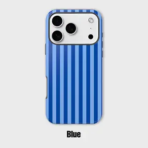 Personalized  Aesthetic Striped Touch Phone Case Cute Phone Cover Blue Phone Accessories Trendy Design for iPhone 17 17 Pro Max 17 Pro 17 16 15 14 13 12 11