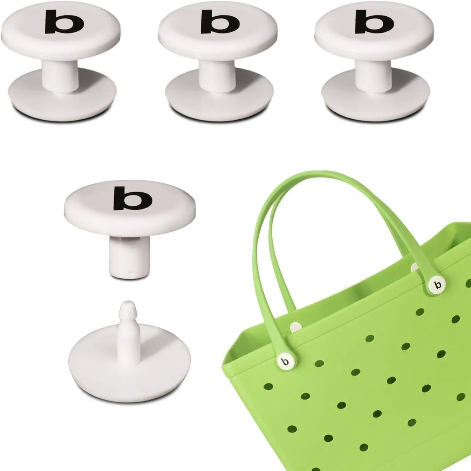 Button Replacement Rivet, 4 Counts Plastic Button/Hook, Beach Handbag Replacement Rivet, Women's Rubber Handbag Accessories Repair Button, Purse Accessories