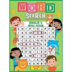 Word Search for Kids Riddles and Trivia Edition: Large Print Word Search Puzzles for Smart Kids and Teens with Riddles and Trivia Included by Wiffan Kids (Hardcover) - Used
