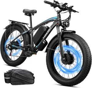 Qianchice Q9pro Dual Motor 5000W Electric Bike for Adults 40-45MPH 56-100 Miles Range 26" Fat Tire Commuter Ebike with Hydraulic Disc Brakes & 21-Speed Gears