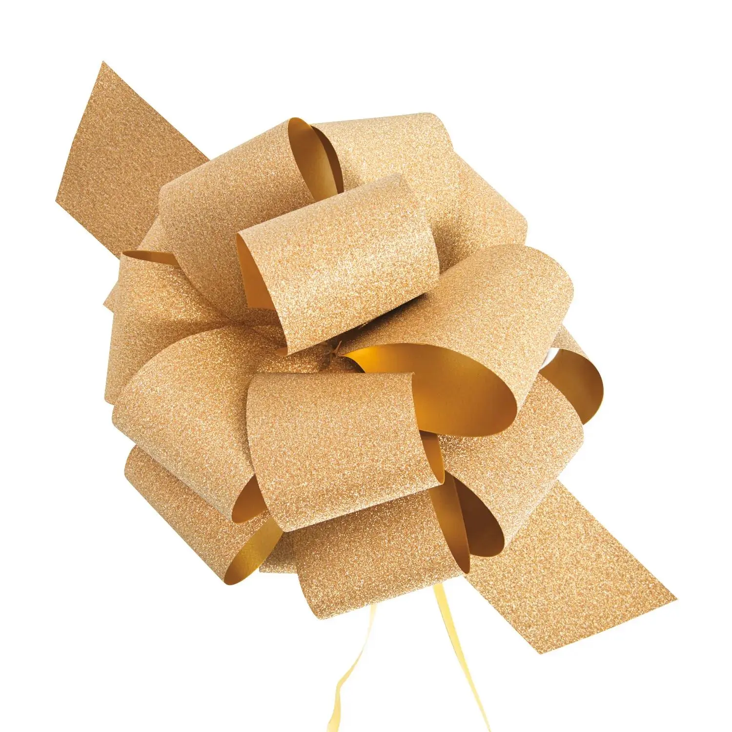Gold Glitter Pew Bows - 12 Pc.
