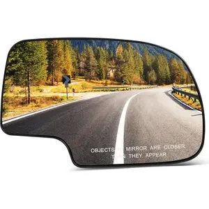 Mirror Glass Replacement, Passenger Side, Fit for 1999-2003 Chevy Silverado Pickup, 2007 Chevy Silverado Pickup, 2000 Chevy Suburban, 2001 - 2006 GMC Yukon XL, With Backing Plate