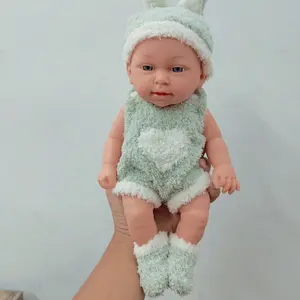 Babeside 9 Inch Realistic Reborn Baby Doll with 2 Piece Outfit Headpiece and Socks - Lifelike Mini Newborn Doll Soft Companion Toy and Christmas Gift for Children
