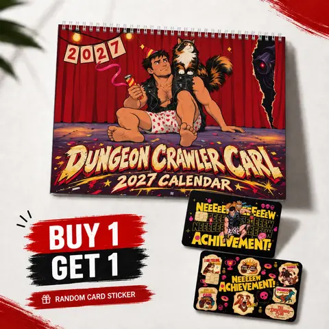 Dungeon Crawler Carl 2027 Wall Calendar | New Achievement Princess Donut Monthly Planner | LitRPG Fantasy Book Fan Gift | Spiral Hanging Calendar