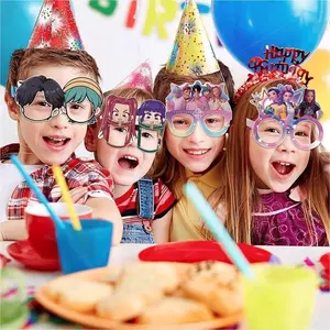 Demon Slayer K-Pop Party Decorations Paper Glasses 12-Pack Set, includes photo glasses, masks, and decorations, specially designed for K-Pop fans, perfect props for your event.