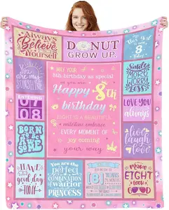 8th Birthday Gifts for Her- 8 Years Blanket 60"X50"- 8 Funny Gift Idea- 8 Year Old Birthday Gifts- Gifts for 8 Year Old Female Women Girl Bestie Sister- 8th Birthday Gift Ideas