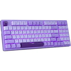 Mechanical Gaming Keyboard USB Wired Compact with Number Pad,  Led Backlit, Blue , Detachable Type C , 94  for PC//Laptop, White and