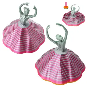 3D printed spinning ballerina top decoration, ballet top, 3D printed top, spiral stress relief toy, home and office decoration, suitable gift for girls