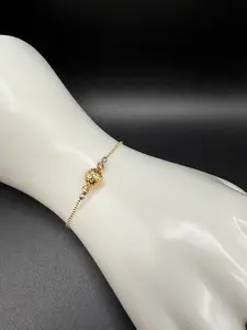 10K Three Gold Beaded Bracelet - Size 7"-71/2" Elegant Design for Casual & Formal Wear Perfect Gift for Special Occasions