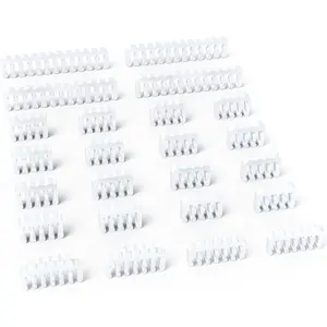 PSU Wire Management Kit – 24 PCS PC ATX Power Supply Cable Organizer Clips (12VHPWR x4, 24 Pin x4, 8 Pin x16) – 3mm to 3.5mm Wire Gauge – White