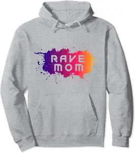Rave Mom-EDM Festival Raver Mommy Mothers Groovy Cool Pullover Hoodie - Gabriellef Shop 93B0CK8JVB9S