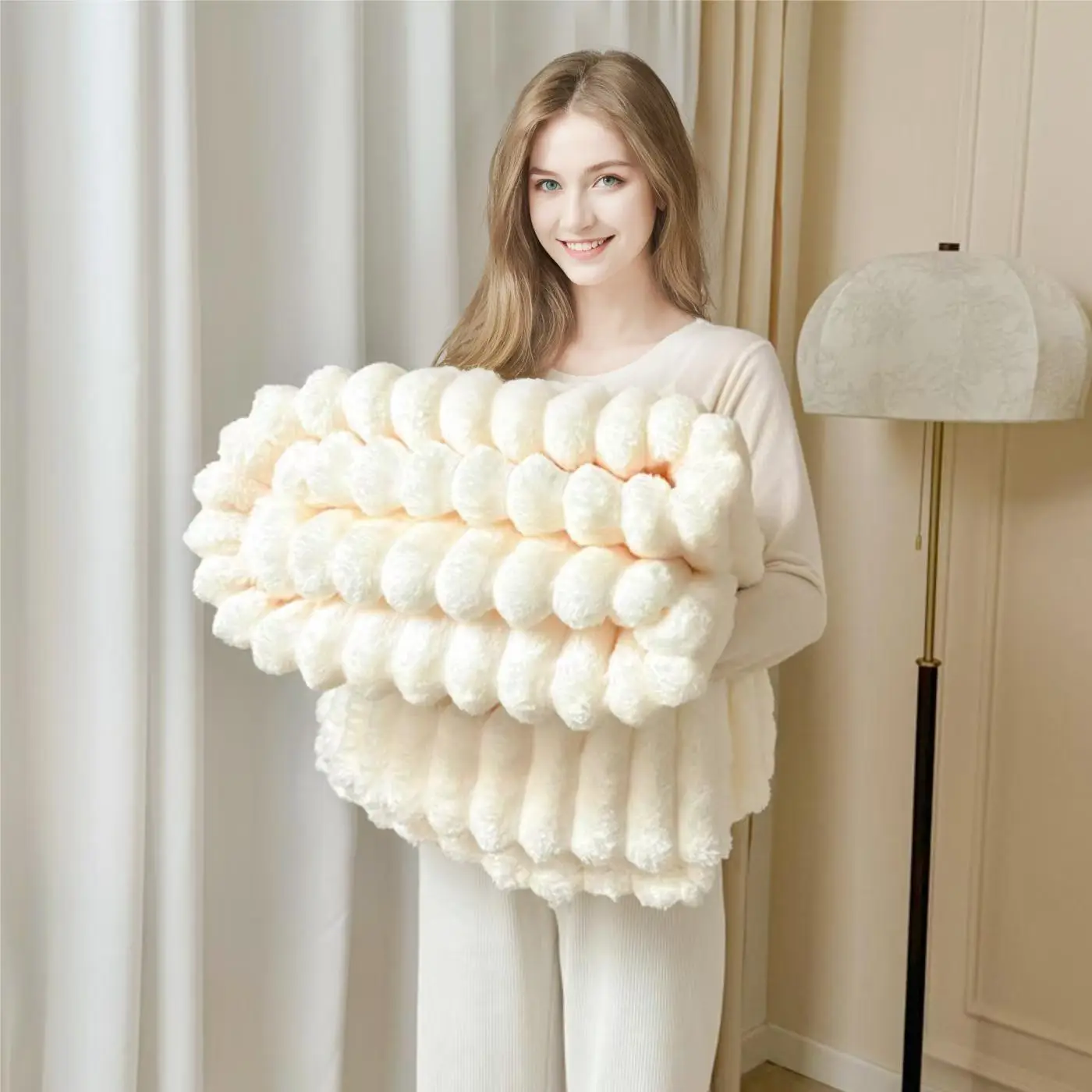 Solid Color Flannel Blanket, 1 Count Soft Comfortable Air-conditioned Room Throw, Home Office Travel Warm Nap Blanket, Holiday Gift for Family Friend