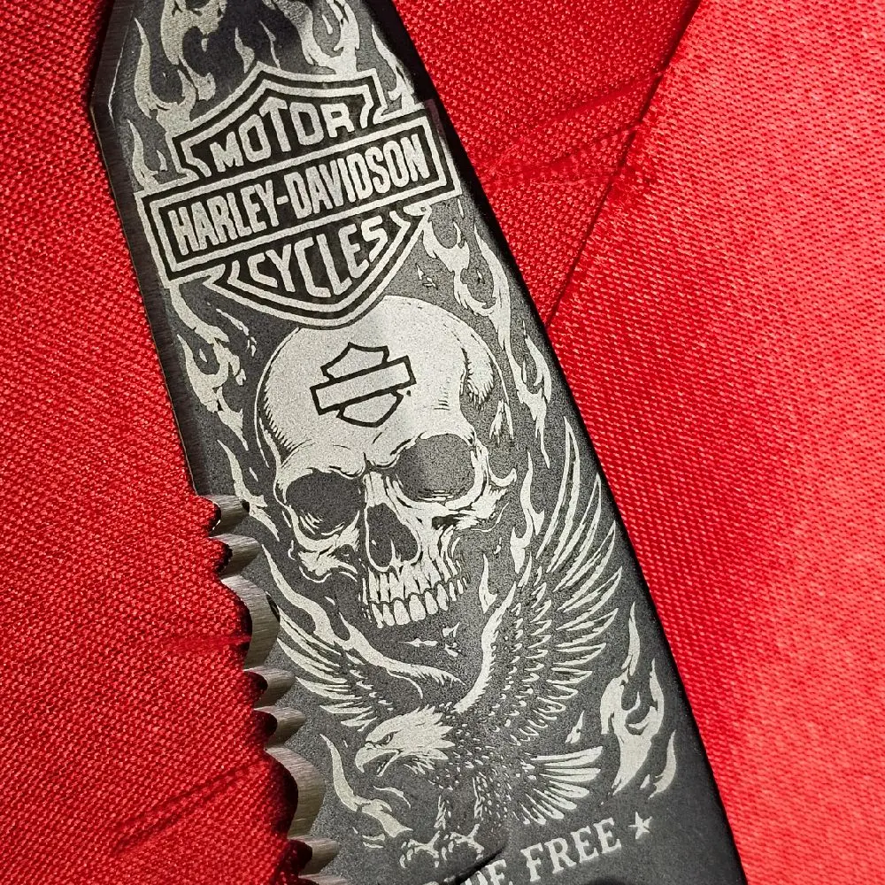 Custom Laser-Engraved HD Milwaukee assisted flip blade (BLACK)