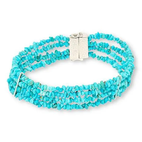 Mine Finds by Jay King 4-Strand 7-1/4" Chilean Turquoise Bracelet w/Magnetic Clasp