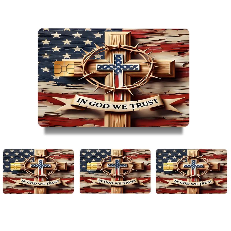 Faith & Patriot Card Sticker Set – Inspirational Credit Card Stickers with Cross & Scripture Designs