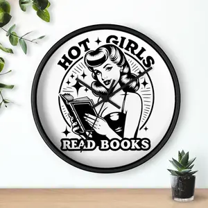 Retro Hot Girls Read Wall Clock, Vintage Pin-up BookTok Trendy Wall Clock