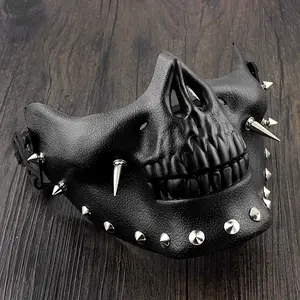 Men's Steampunk Skeletal Spike Half Masquerade Mask Custome Cosplay