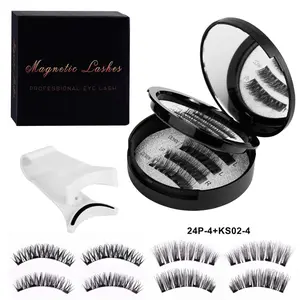 Magnetic Eyelash Set with Tools, Double-layer, 2 Pairs. No Glue Required. Reusable False Eyelashes. Easy To Use. Natural False Eyelashes for Women. Longer Looking Eyelashes