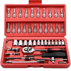 46 pieces 1/4 inch drive socket ratchet wrench set