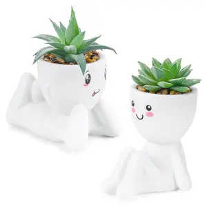 2 Packs Fake Plants Succulents Plants Artificial for Living Room Home Bathroom Office Decor