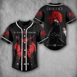 Sleep Token Emergence Baseball Jersey – Dark Graphic Shirt, Unisex Button Up Fan Apparel