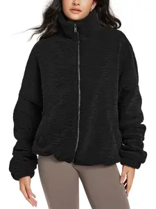 ODODOS Women's Sherpa Fleece Full-Zip Jacket Long Sleeve Coat Soft Warm Cinchable Outerwear with Pockets tiktokshopspringglowup