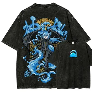 That Time I Got Reincarnated as a Slime Rimuru Menswear Round Neck Short-Sleeve Distressed Washed Unisex T-Shirt, Festive Father's Day Gift