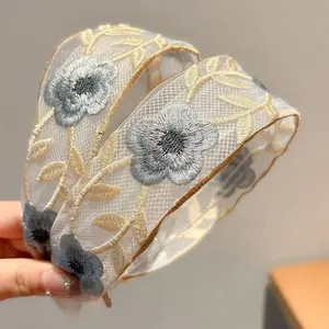 Ethnic Embroidery New Flower Hairband High-End Chinese Floral Headband Hair Clips Accessories Trending Ethnic Style