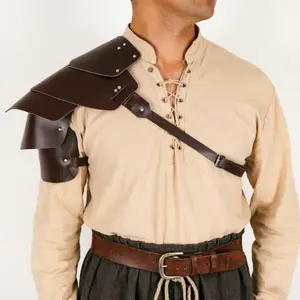 Medieval Viking Style PU Shoulder Armor, Vintage Knight Rivet Shoulder Protector Set, Halloween Warrior Cosplay, Comic Con Costume, Medieval Photo Props