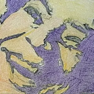 Original Singer Songwriter Bill Withers GG Colored Pencil Art, 11" x 14" Canvas Wall Decor