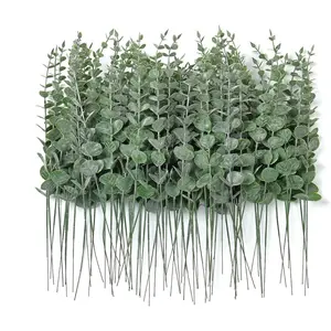 , 200 count Eucalyptus Stems Artificial ,  Eucalyptus Leaves Stems, Plastic Grey Green  Leaf Branches for  Office  Bouquet Centerpiece Wedding Decoration
