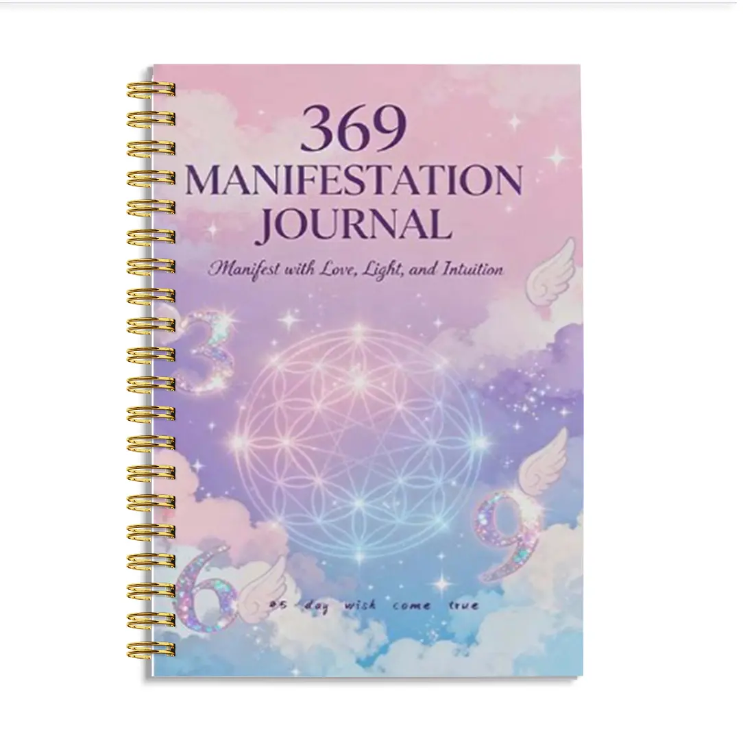 1 piece, 8.3*5.5 inches, 369 notebook suitable for women - Law of Attraction guided journal, includes 3-6-9 programming method, positive affirmations and heuristic questions, goal setting, self-care and dream achievement notebook