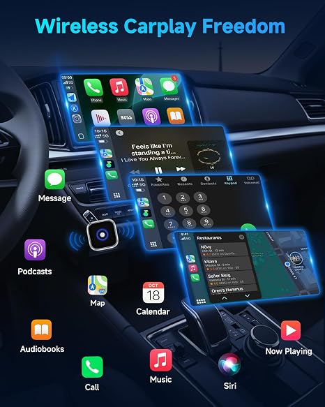 Fahren Wireless CarPlay Adapter | Plug & Play USB Wireless CarPlay Converter for Cars