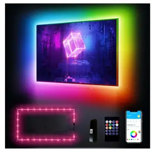 X-RDL08 TV Led Backlight, 14.8ft for 65-75in TV, USB Powered Lights kit, Led Strip Lights Music Sync Remote, RGB Lamp for Gaming Bedroom Room HDTV Mood Lighting