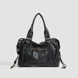 Y2K Vintage Moto Bag, Large Capacity Handbag, Wasteland Style Tote Bag for Women City Bag , Shoulder & Crossbody Bag