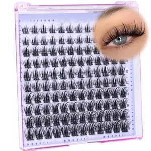 Wispy Cluster Lashes – 120 Pcs Natural Looking DIY Lash Extensions, C Curl Individual Fairy Lashes 8-16mm for Easy At-Home Lash Set