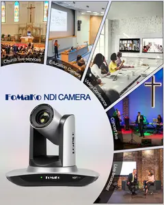 FoMaKo NDI Camera AI Auto Tracking HDMI PTZ Camera 20x Optical Zoom(2pcs) PTZ Controller PoE PTZ Camera Controller (FMK20UH NDI x2 +KC608)