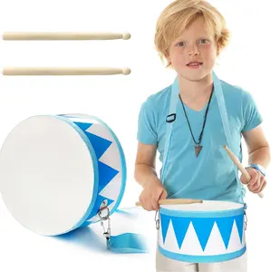 Drum Set,8 Inch Wooden Drum , Musical with an Adjustable Strap and 2 Drumsticks,Sensory Musical Instrumen