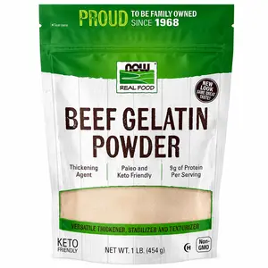 NOW Foods Unflavored Beef Gelatin Powder – Natural Thickening Agent for Cooking & Baking, 1 lb (454g