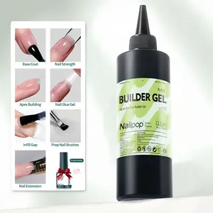 Nailpop 250ml Builder Gel Refill, 7-in-1 HEMA Free UV Nail Extension Gel, Self-Leveling Hard Gel for Nail Strengthening, Apex Building & Nail Art Uv Gel Set Gentle