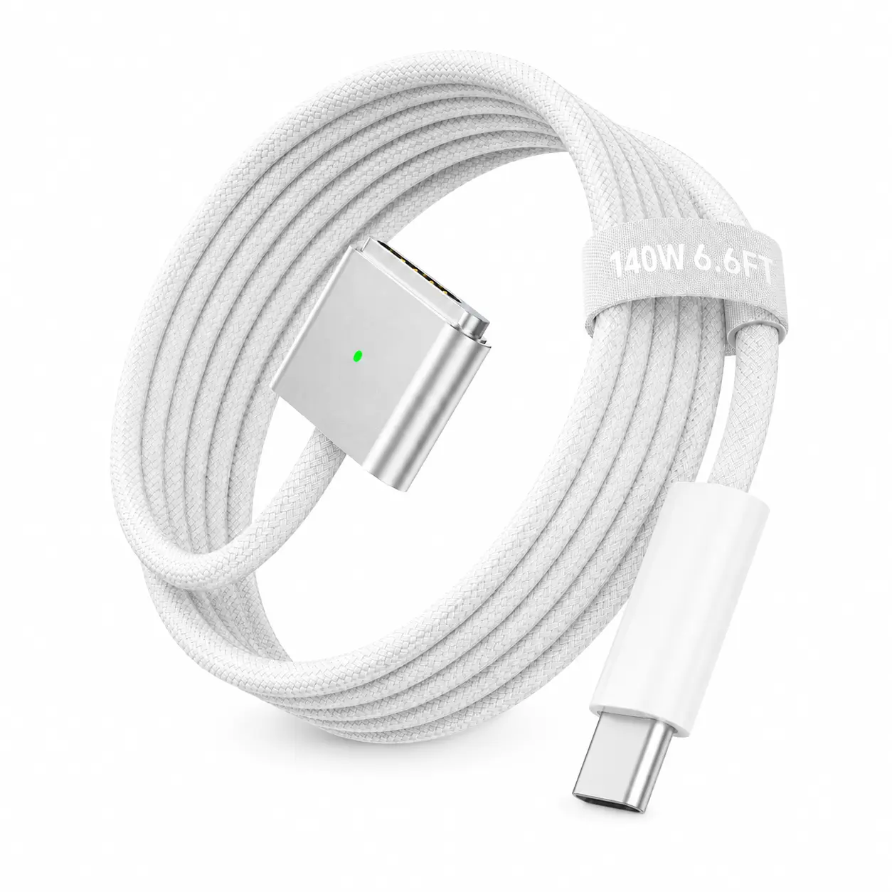 140W Power Braided USB-C to Magnetic 3 Cable (6.6FT/2M), White Fast Charge Cord for MacBooks (Pro 14"/16" M1-M5, Air 13"/15" M2-M5), Sohochic Practical Party Gift